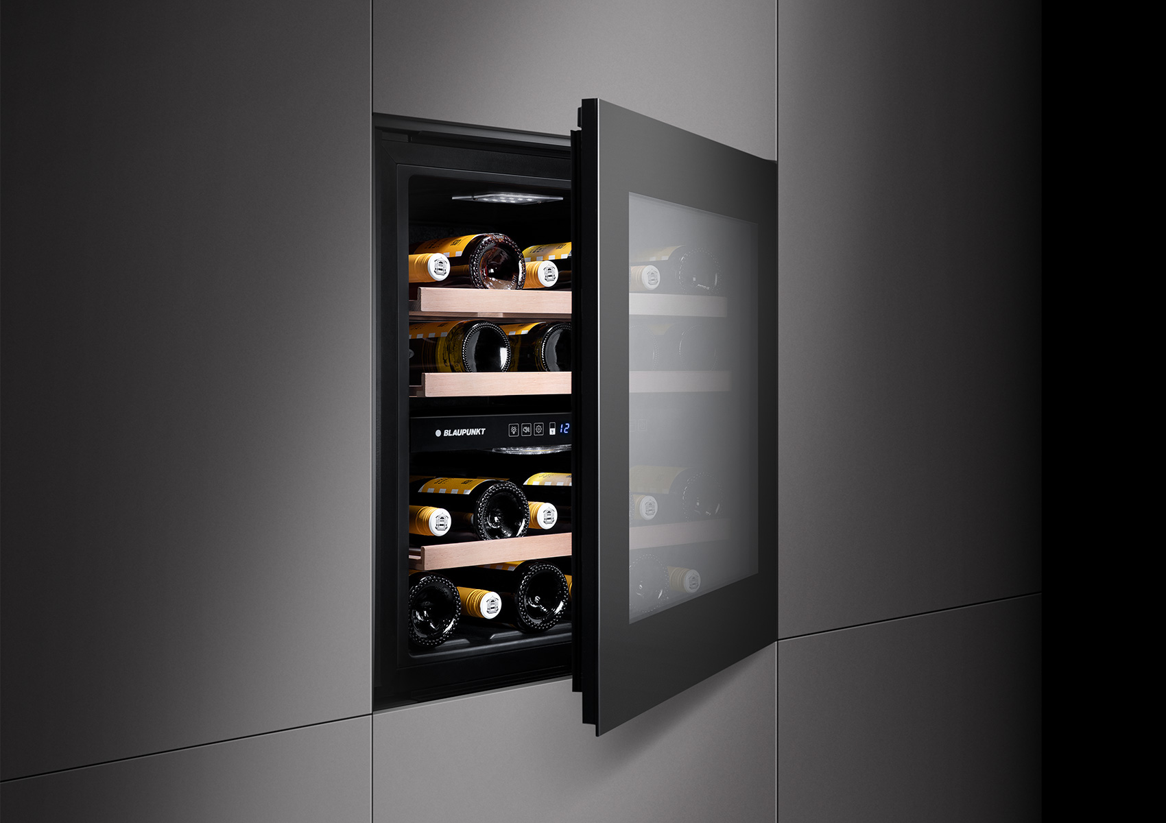 Wine cooler as a built-in cabinet: pleasure and design in one